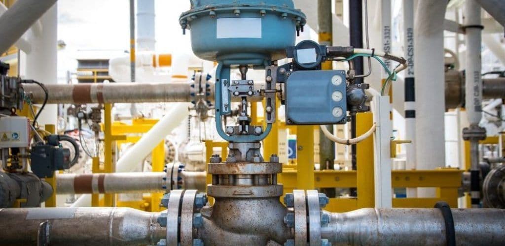 Válvula de control instalada en línea de proceso
